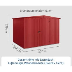 EcoStar Gerätehaus Trend-STyp 3RAL3004 1 flg