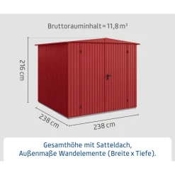 EcoStar Gerätehaus Trend-STyp 2RAL3004 2 flg