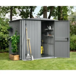 EcoStar Gerätehaus Trend-STyp 2RAL9007 2 flg