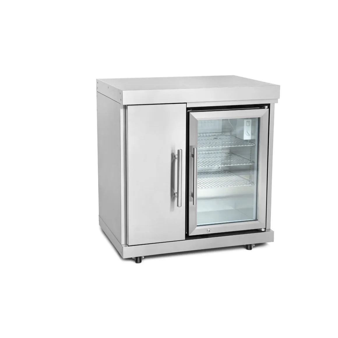 Edelstahl-Erweiterungsmodul mit Tür und Kühlschrank