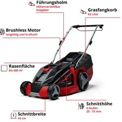 Einhell Akku-Rasenmäher-Set GE-CM 43 Li M 5-teilig