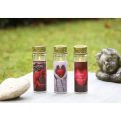 Flower Power Grabkerze GLORIA mittel 6,3 x 20,5 cm Glas