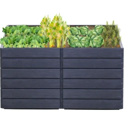 Garantia Hochbeet Ergo Quadro 2 L 75 Wood, inkl. FLORA Wassersparsystem