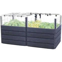 Garantia Hochbeet Ergo Quadro TurboPlus 2 L 80 Wood, inkl. FLORA Wassersparsystem