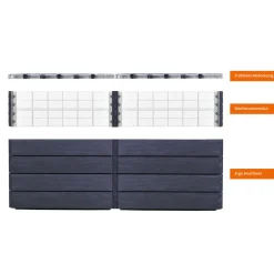 Garantia Hochbeet Ergo Quadro TurboPlus 2 L 80 Wood, inkl. FLORA Wassersparsystem