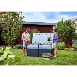 Garantia Hochbeet Ergo Quadro TurboPlus 2 L 80 Wood, inkl. FLORA Wassersparsystem