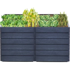 Garantia Hochbeet Ergo Quadro 2 L 75 Stone, inkl. FLORA Wassersparsystem