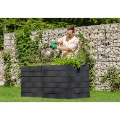 Garantia Hochbeet Ergo Quadro 2 L 75 Stone, inkl. FLORA Wassersparsystem