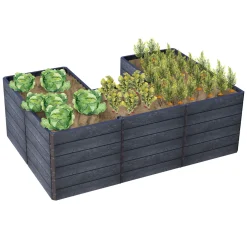 Garantia Hochbeet Ergo Quadro U L 75 Stone, inkl. FLORA Wassersparsystem