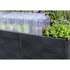 Garantia Hochbeet Ergo Quadro U L 75 Stone, inkl. FLORA Wassersparsystem