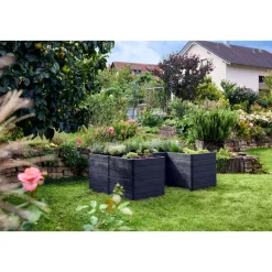 Garantia Hochbeet Ergo Quadro U L 75 Wood, inkl. FLORA Wassersparsystem