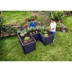 Garantia Hochbeet Ergo Quadro U L 75 Wood, inkl. FLORA Wassersparsystem