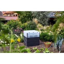 Garantia Hochbeet Ergo Quadro TurboPlus L 80 Wood, inkl. FLORA Wassersparsystem