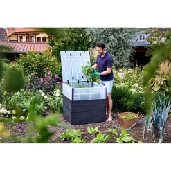 Garantia Hochbeet Ergo Quadro TurboPlus L 80 Wood, inkl. FLORA Wassersparsystem