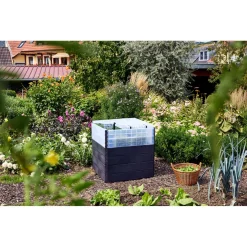 Garantia Hochbeet Ergo Quadro TurboPlus L 80 Wood, inkl. FLORA Wassersparsystem