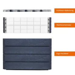 Garantia Hochbeet Ergo Quadro TurboPlus L 80 Stone, inkl. FLORA Wassersparsystem