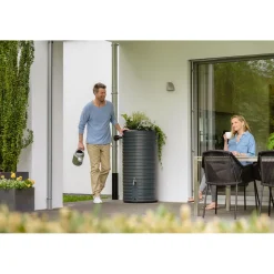 Garantia Regentonne Nordic 2in1 300 Liter graphite grey inkl. Pflanzschale