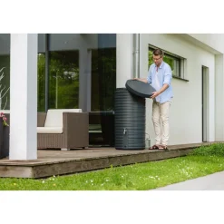 Garantia Regentonne Nordic 2in1 300 Liter graphite grey inkl. Deckel