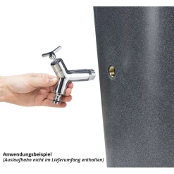 Garantia Regentonne Stone 2in1 210 Liter lava inkl. Pflanzschale