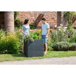 Garantia Hochbeet ERGO QUADRO M 75 Stone inkl FLORA