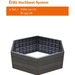 Garantia Hochbeet-System ERGO XL 6 Paneele inkl Verbinder stone