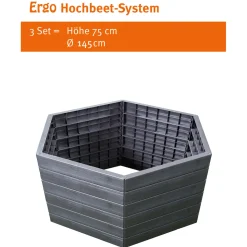 Garantia Hochbeet-System ERGO XL 6 Paneele inkl Verbinder wood