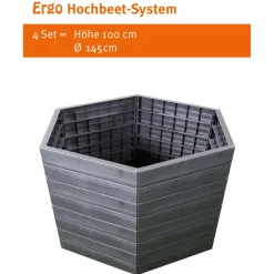 Garantia Hochbeet-System ERGO XL 6 Paneele inkl Verbinder wood
