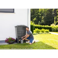 Garantia Regentonne eckig 300 L graphite grey inkl Deckel und Hahn