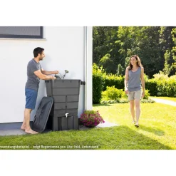 Garantia Regentonne eckig 300 L graphite grey inkl Deckel und Hahn