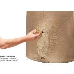 Garantia Regentonne Woodstock Baumstamm 400 L hellbraun