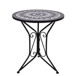 Garden Pleasure Balkonset JALUA, 3.tlg. Steingut/Keramik Mosaik, Stahl.