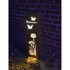 Garden Pleasure Dekosäule SALUTE Edelstahl, rostig, gebürstetes Silber