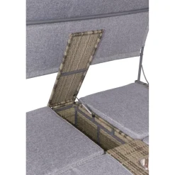 Garden Pleasure Doppelliege PESCARA Stahl, Kunststoffgeflecht, grau, schwarz