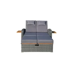 Garden Pleasure Funktionssofa BARI Stahl, Kunststoffgeflecht, Akazie