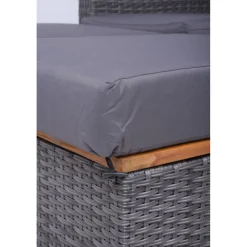 Garden Pleasure Funktionssofa BARI Stahl, Kunststoffgeflecht, Akazie