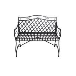 Garden Pleasure Gartenbank PORAK Stahl, pulverbeschichtet, matt-schwarz