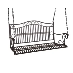 Garden Pleasure Hängebank CUMBAL Eisen, glatt, Schwarz-Matt