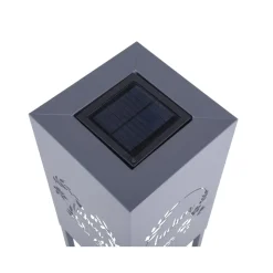 Garden Pleasure Licht-Dekosäule VIVIAN Stahl, grau, pulverbeschichtet