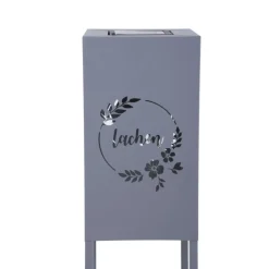 Garden Pleasure Licht-Dekosäule VIVIAN Stahl, grau, pulverbeschichtet