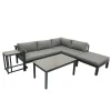 Garden Pleasure Lounge-Eckgruppe MIRANDA, 5-tlg. Alu / Olefin / Nonwood, grau