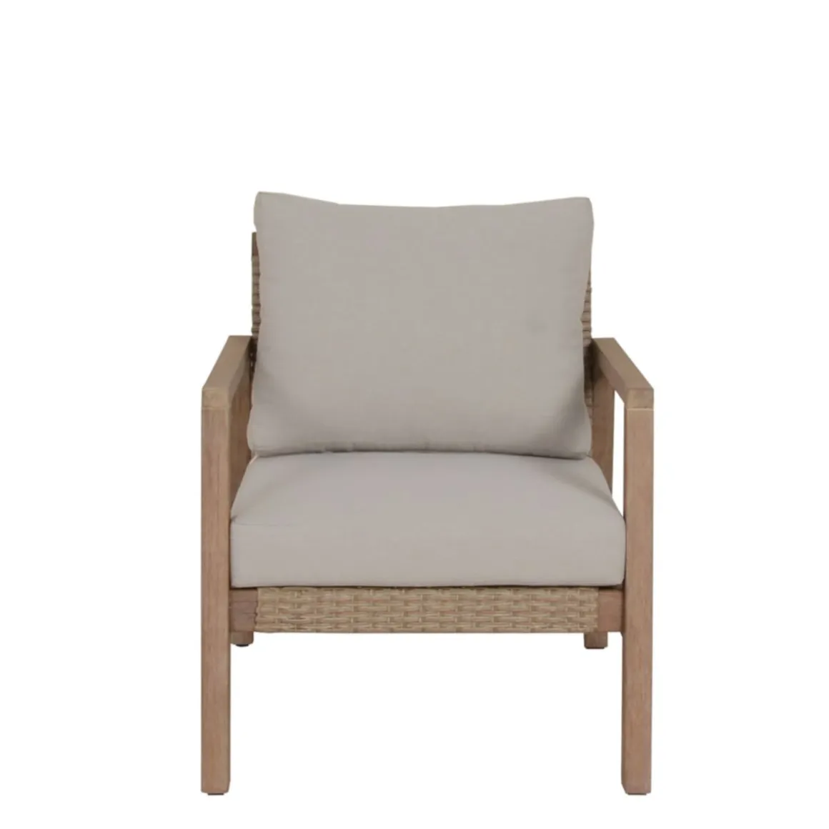 Garden Pleasure Lounge-Set SAN MATEO, 4-teilig, Eukalyptus,Geflecht,Polyester100%