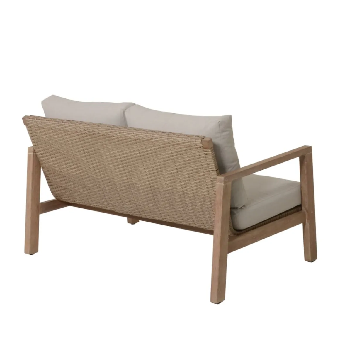 Garden Pleasure Lounge-Set SAN MATEO, 4-teilig, Eukalyptus,Geflecht,Polyester100%