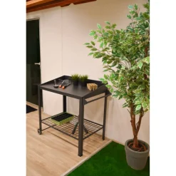 Garden Pleasure Mobiler Pflanztisch DIANA Stahl, verzinkt mit Pulverbeschichtung