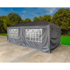 Garden Pleasure Pavillon SAMBESI, anthrazit, 6x3m Stahl, Polyester 160g/m²