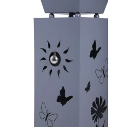 Garden Pleasure Pflanzsäule mit Blumenmotiv NOVELLA Eisen, grau,