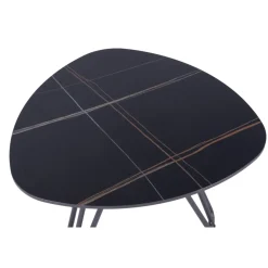 Garden Pleasure Tisch ALINA Aluminium, gesinterter Stein, schwarz