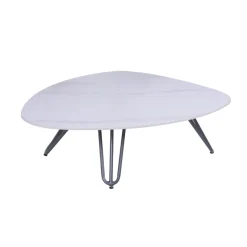 Garden Pleasure Tisch SILENA Aluminium, gesinterter Stein, weiss