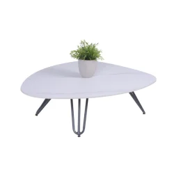 Garden Pleasure Tisch SILENA Aluminium, gesinterter Stein, weiss