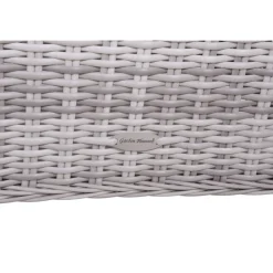 Garden Pleasure Tischgruppe LYON, 6-tlg., grau Alu / Kunststoffgeflecht, halbrund