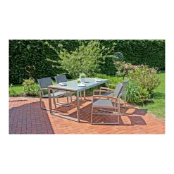 Garden Pleasure Tischgruppe AVA 5-tlg. Aluminium, Nonwood, Kunststoffgewebe